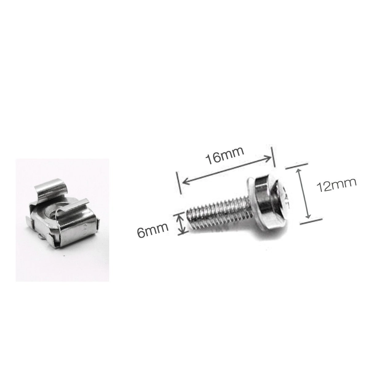 Screws and Cage Nuts - 16mm M6