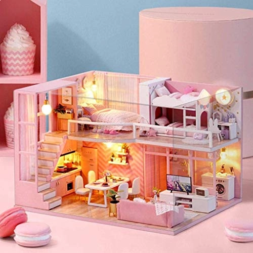 Dollhouse Miniature - with Furniture Dust Proof Music Movement