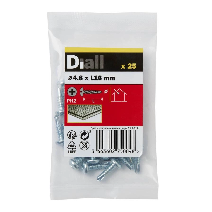 Zinc-Plated Steel Pan Head Self-Drilling Screw Pack 4.8mm 16mm