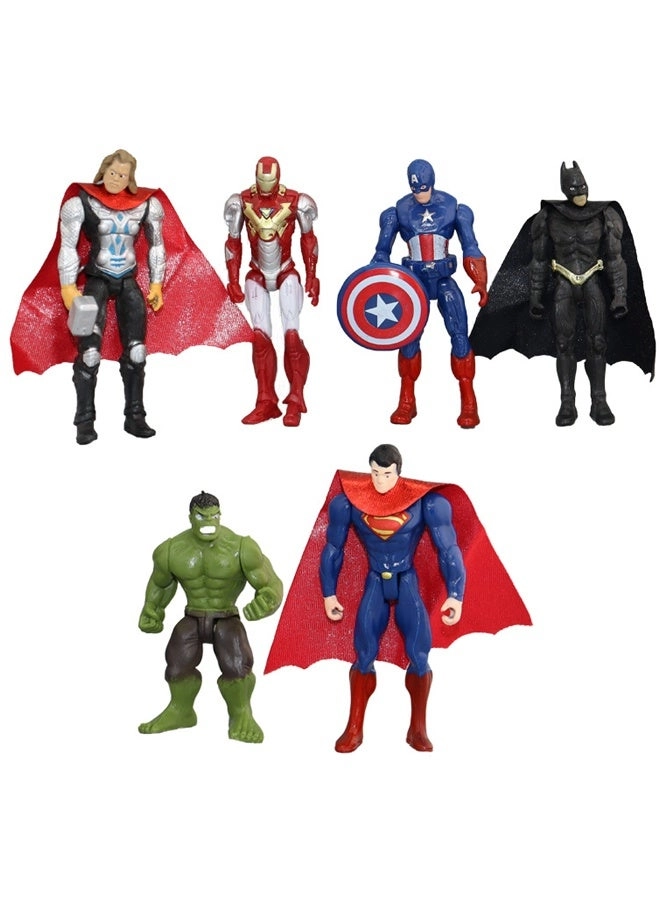 Marvel Superhero Action Figure Set - 6 pcs