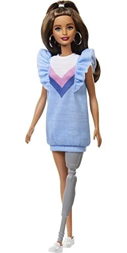 Fashionistas #121 - Prosthetic Leg Brown Hair Blue Sweater Dress Ages 3+