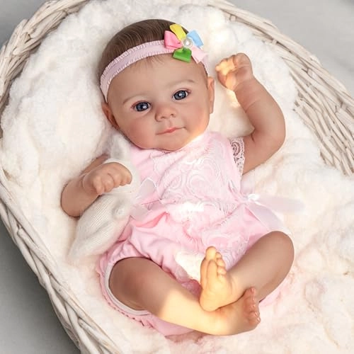 Reborn Baby Doll - 18'' Soft Weighted Cloth Body & Vinyl Limbs African American Ages 3+