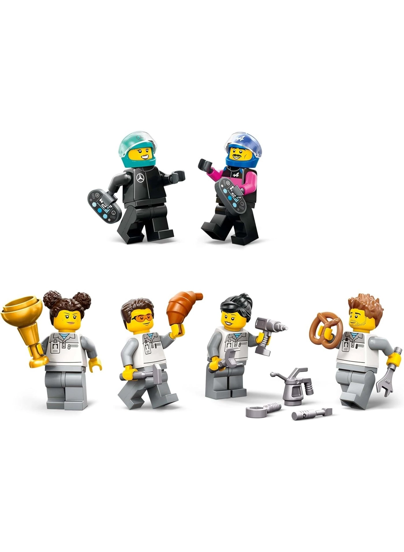 F1 Garage (60444) + Mercedes-AMG + Alpine Cars