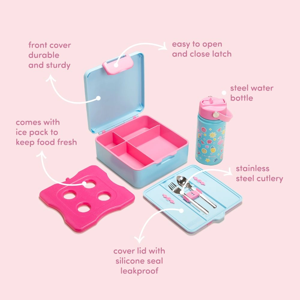 Lunch Box - 1100ml Racing Green + Water Bottle - 450ml + Lunch Bag - 3600ml