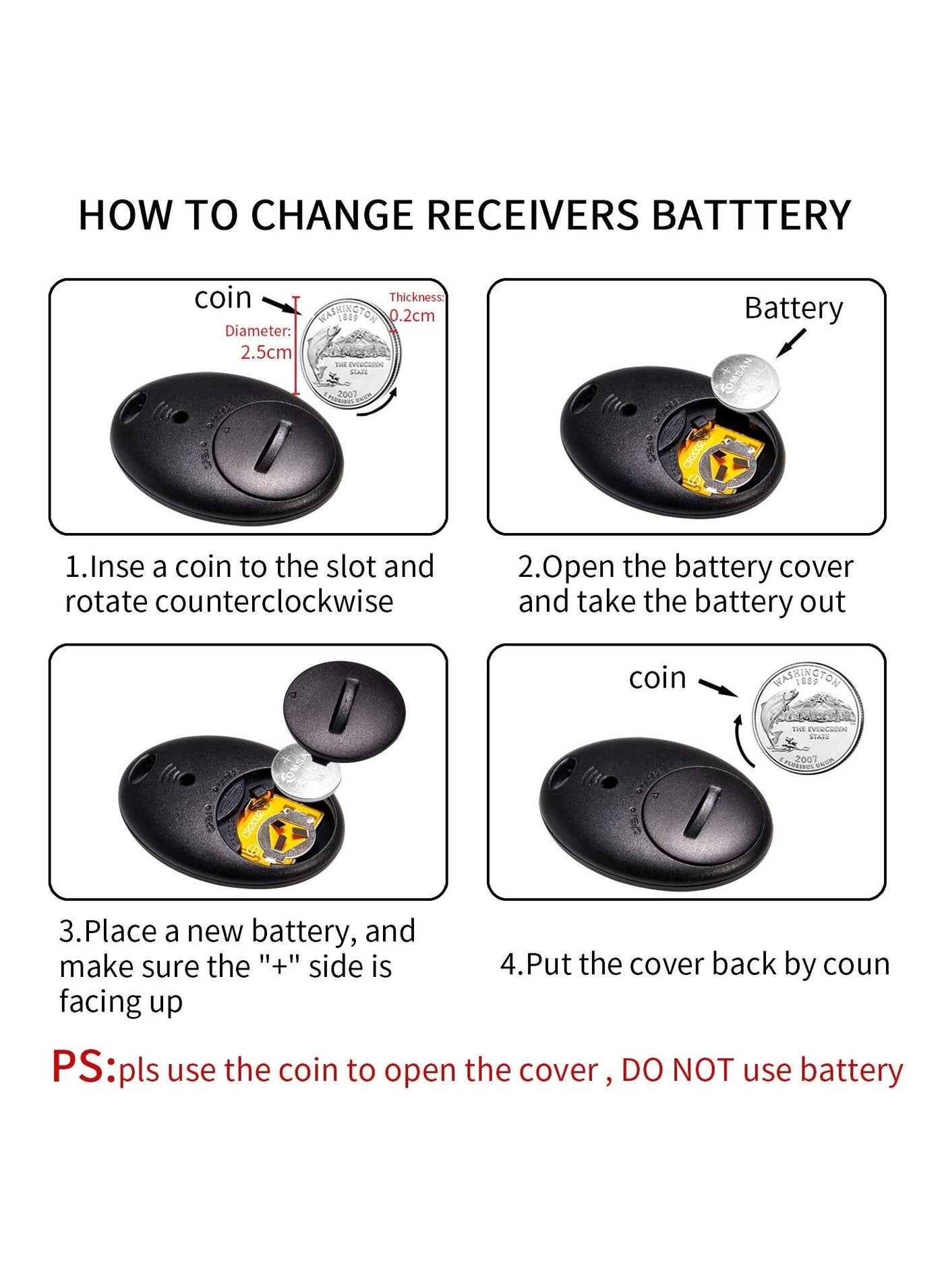 Key Finder - 1 RF Transmitter & 4 Receivers