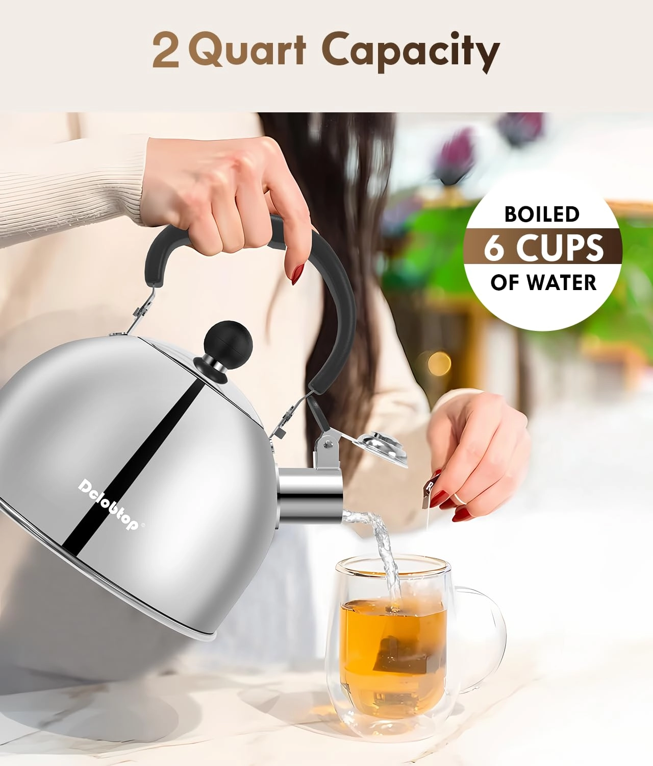 Tea Kettle - Stainless Steel, Bakelite 2 Quarts