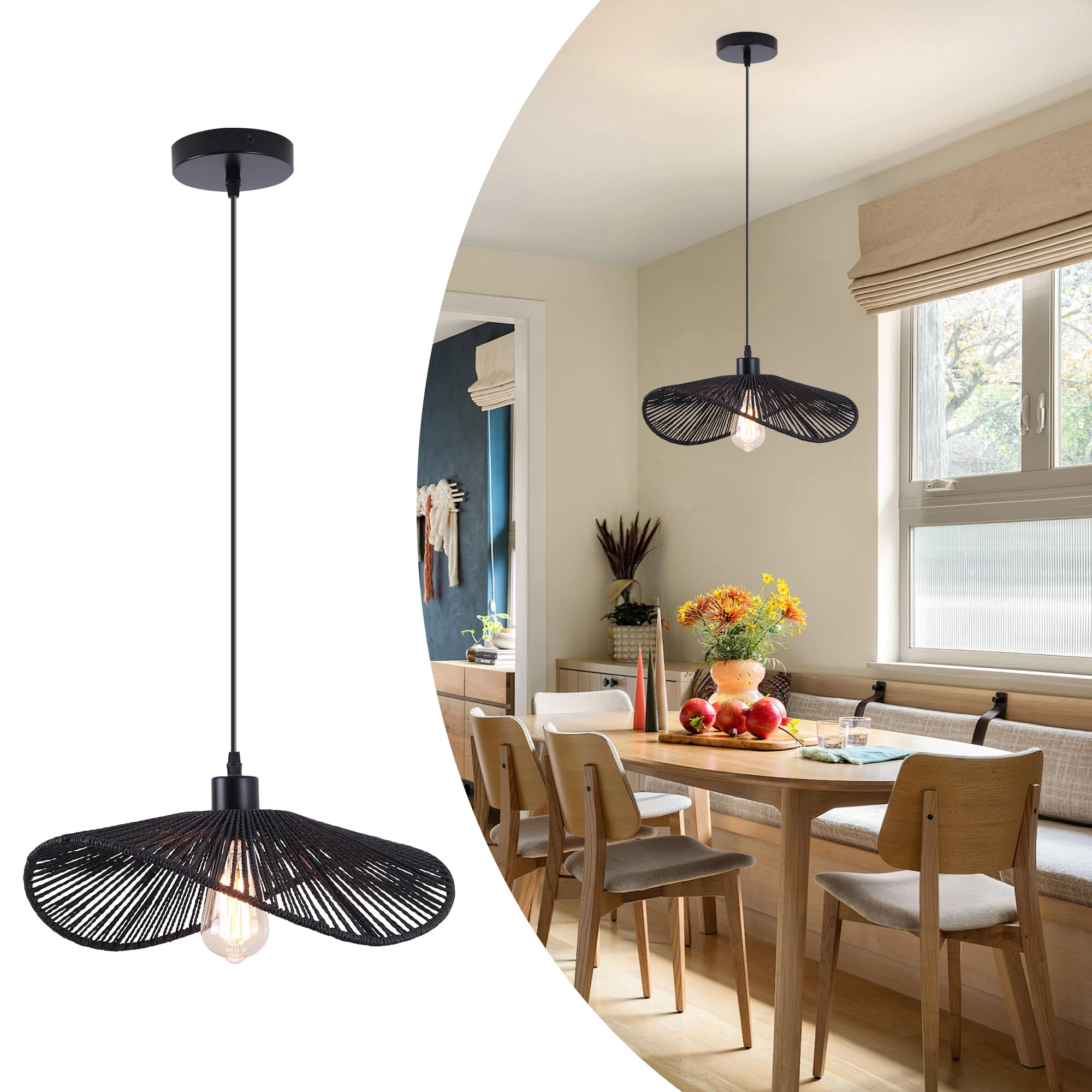 Chandelier Boho Rattan ceiling light