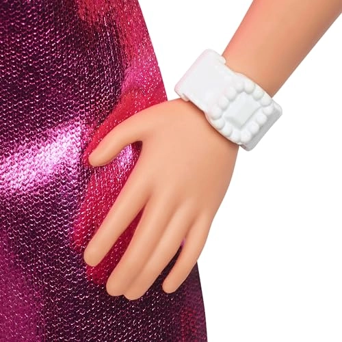 Barbie Fashionistas - Plastic Blond Metallic Pink Minidress Ages 3+