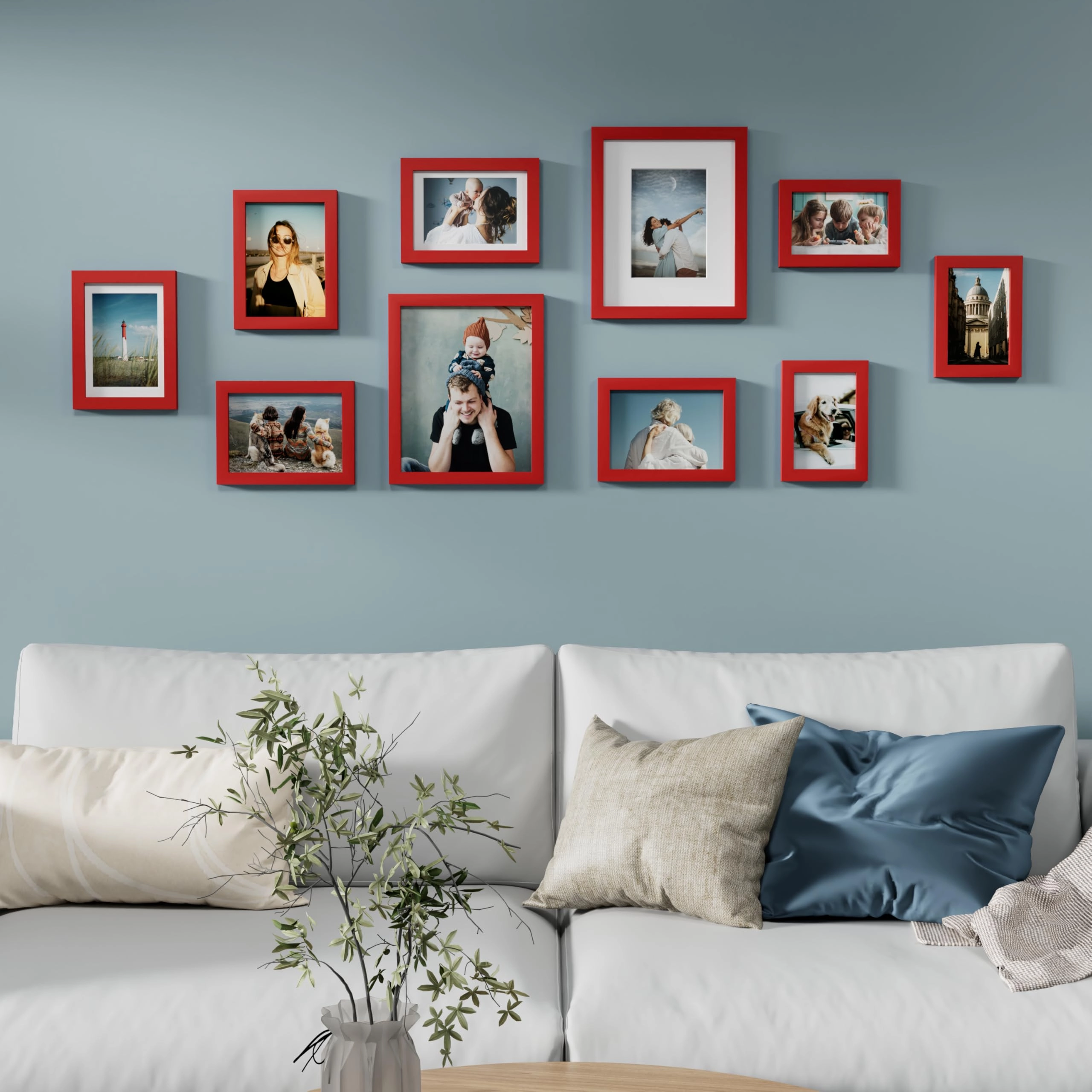 Picture Frames Set - 10 Pack Rustic Grey