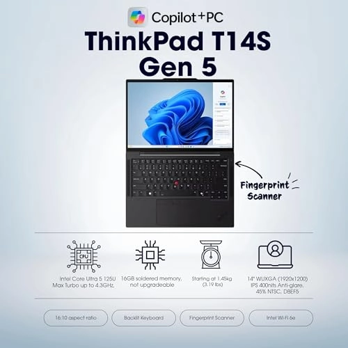 ThinkPad T14s Gen 5 21LS004GUS - 14'' Core Ultra 5 125U 16GB DDR5 512GB SSD