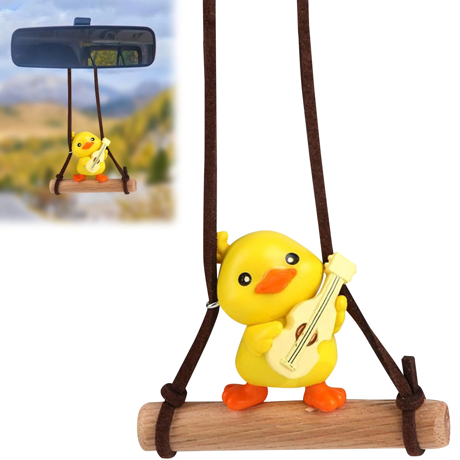 Qehyuelefu Swinging Duck Car Hanging Ornament - Plastic