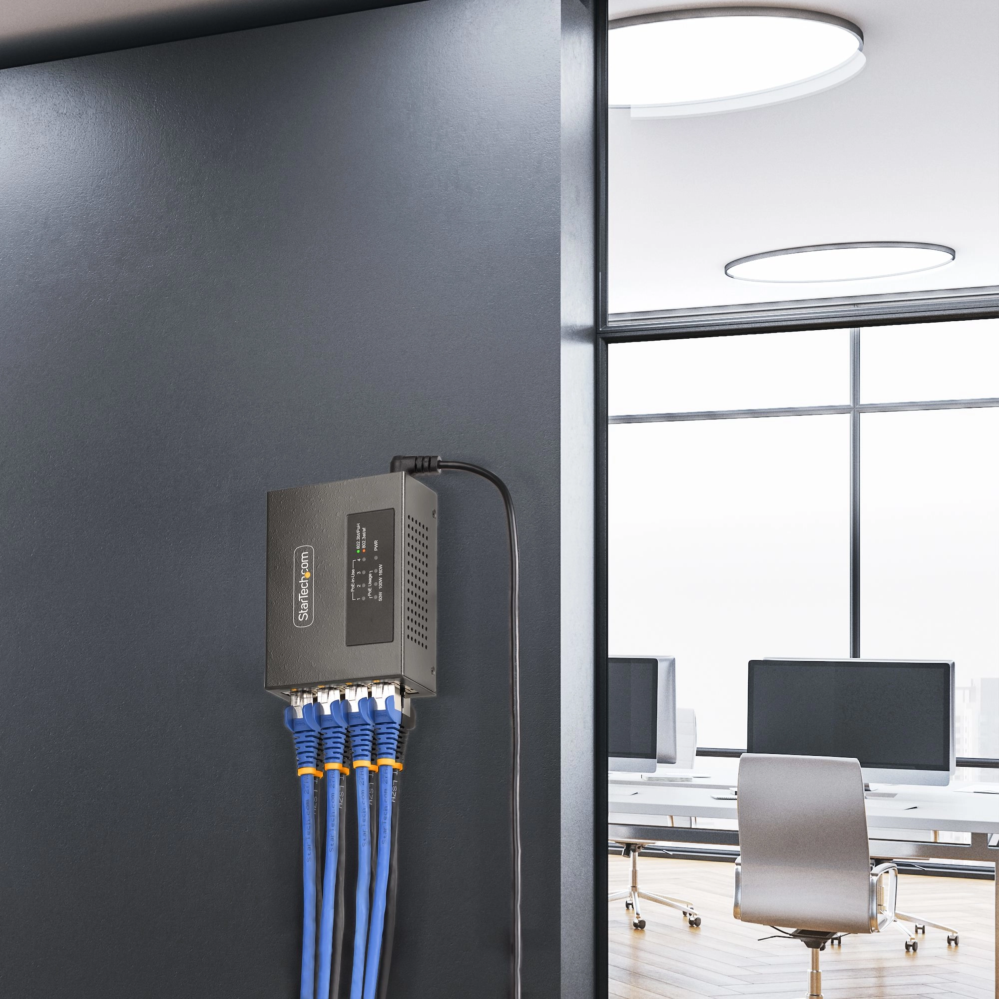 4-Port Multi-Gigabit PoE++ Injector - 52 Volts 95 Watts 4 802.3af/802.3at/802.3bt 5/2.5/1Gbps 160 Watts