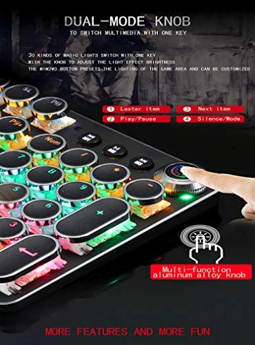 Retro Typewriter Mechanical Gaming Keyboard - Wired