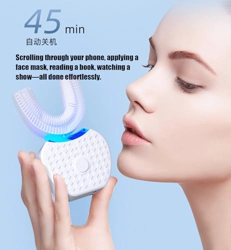 U-Shaped Toothbrush - Electric Toothbrush 360° Teeth Whitening LED Light