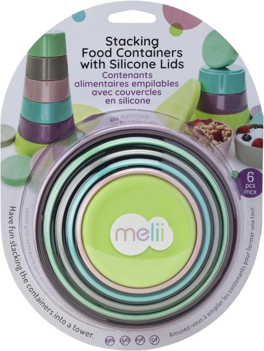 Stacking & Nesting Containers - Silicone Lids 6 Containers