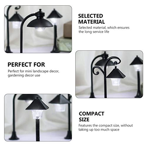 TDMKT Mini Street Lamps - 3pcs Black 15 x 8.9 x 5cm