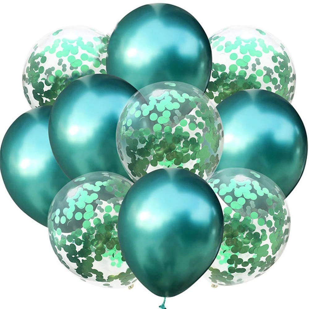 Confetti Balloon And Metallic Balloons - 10Pcs/Set