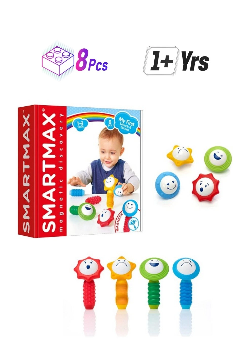 SmartMax My First Sounds & Senses Magnetic Discovery Building Kit - 8.0 pcs