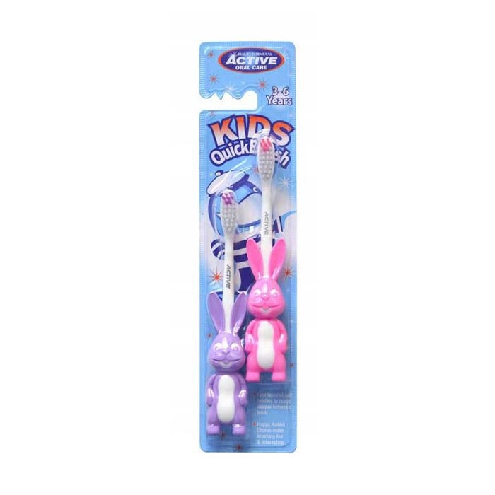 BEAUTY FORMULAS Kids Tooth Brush - Extra Soft Rabbit Design 2-Piece Pack