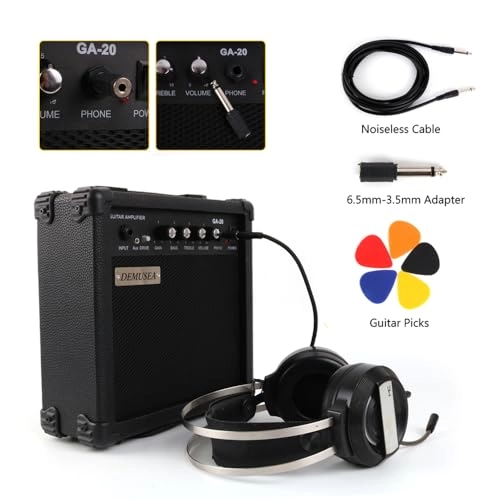 20W Pro Electric Guitar Amplifier - 5-inch Headphone jack