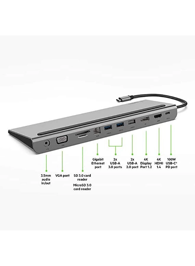 11-in-1 USB-C Multiport Dock - 100W 5 Gbps 4K