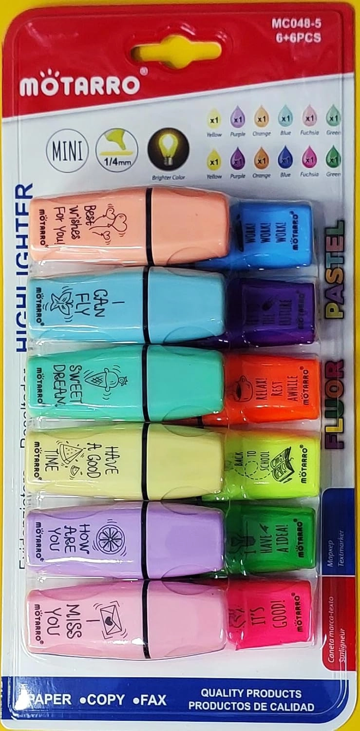 AL ARQAM LLC Highlighters - Mini & Big TextMarkers Pastel and Fluorescent Colours