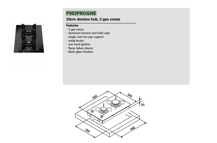 Professional Series P302PROGNE Gas hob