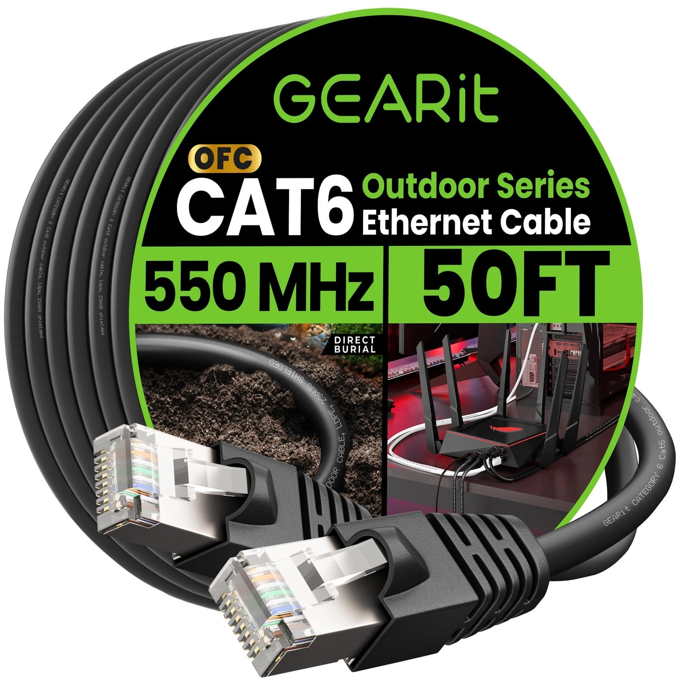 GEARit Cat6 Outdoor Ethernet Cable - 50ft