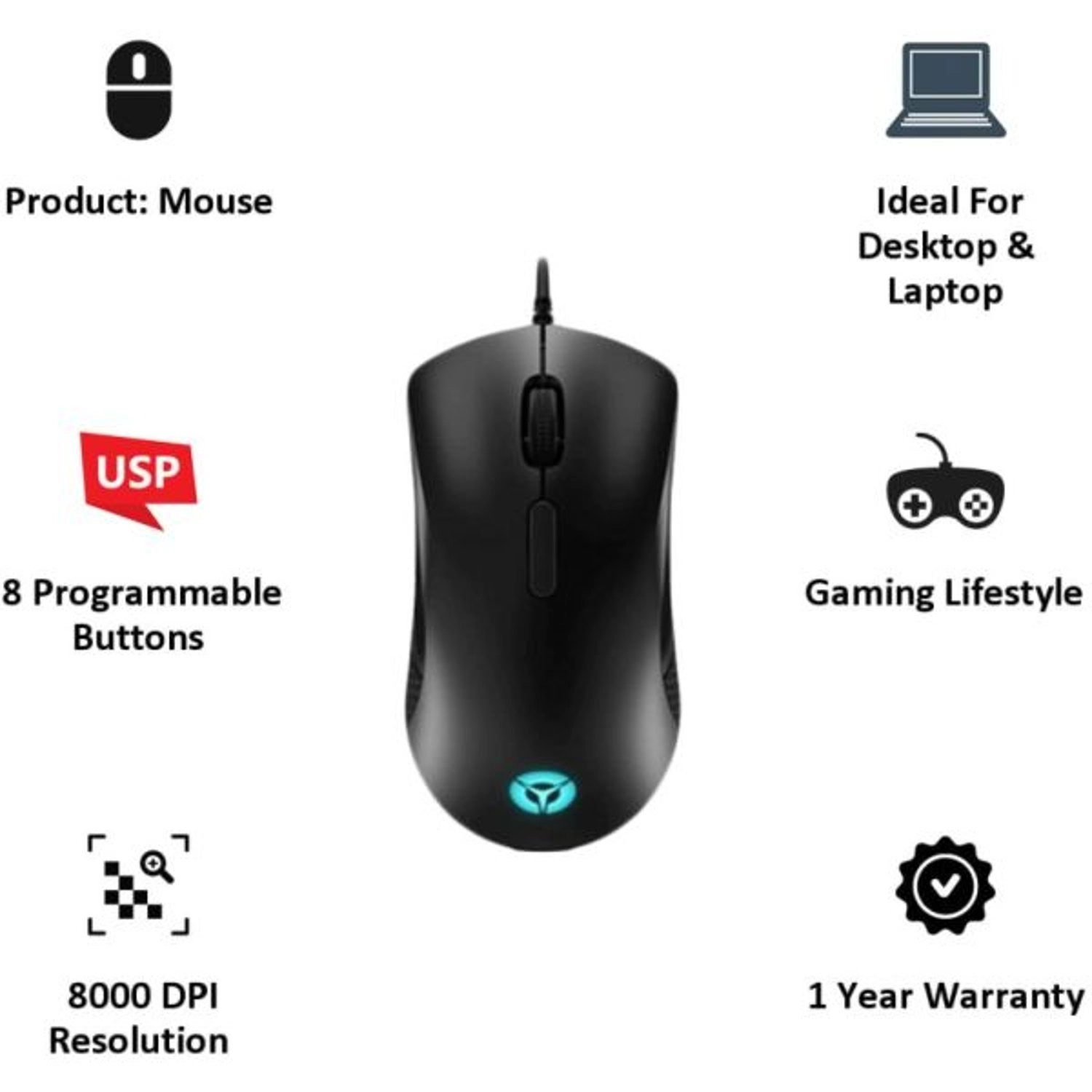 Legion M300 RGB Gaming Mouse - Wired