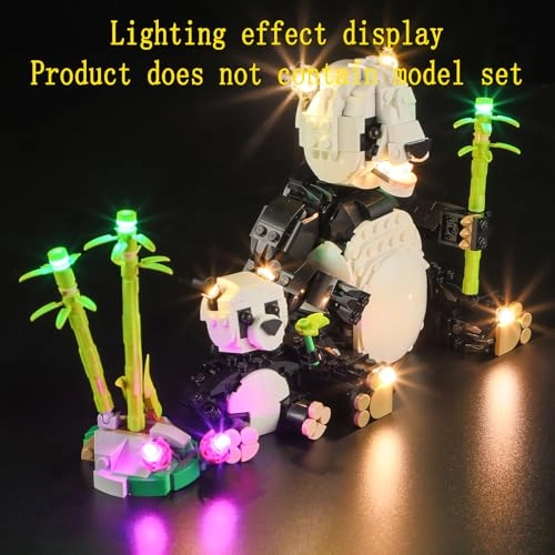 LED Light Kit - Plastic Wild Animals Panda Family for LEGO Creator 31165 1 4.5-5V