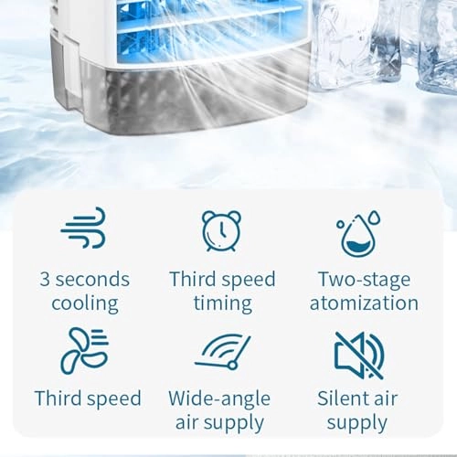 Portable Air Conditioner - 3 Speed 7 Color Nightlight