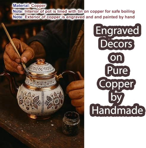 Turkish Copper TeaPot - Copper 33.8 Fluid Ounces