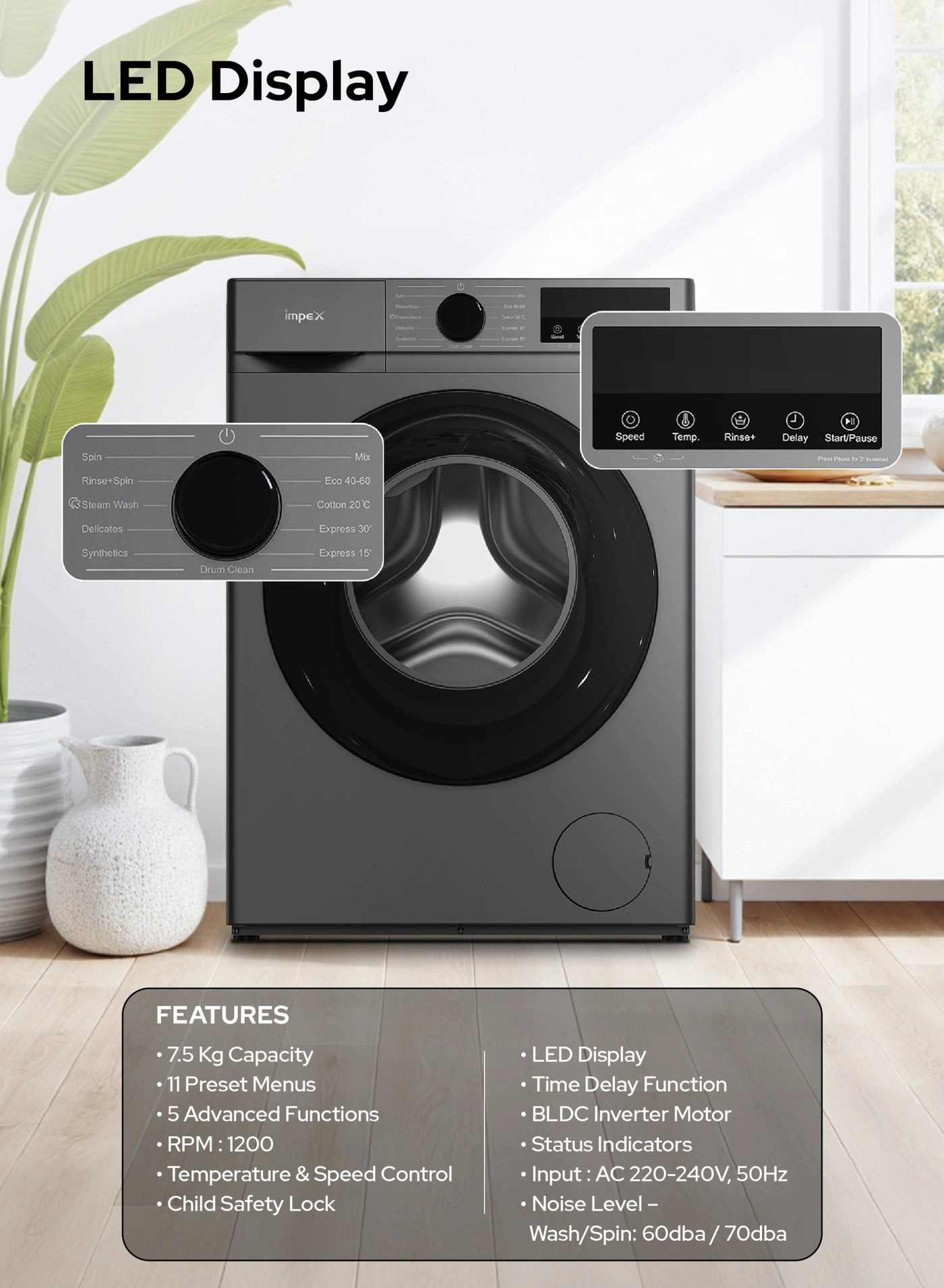 Front Load Washing Machine + Double Door Refrigerator