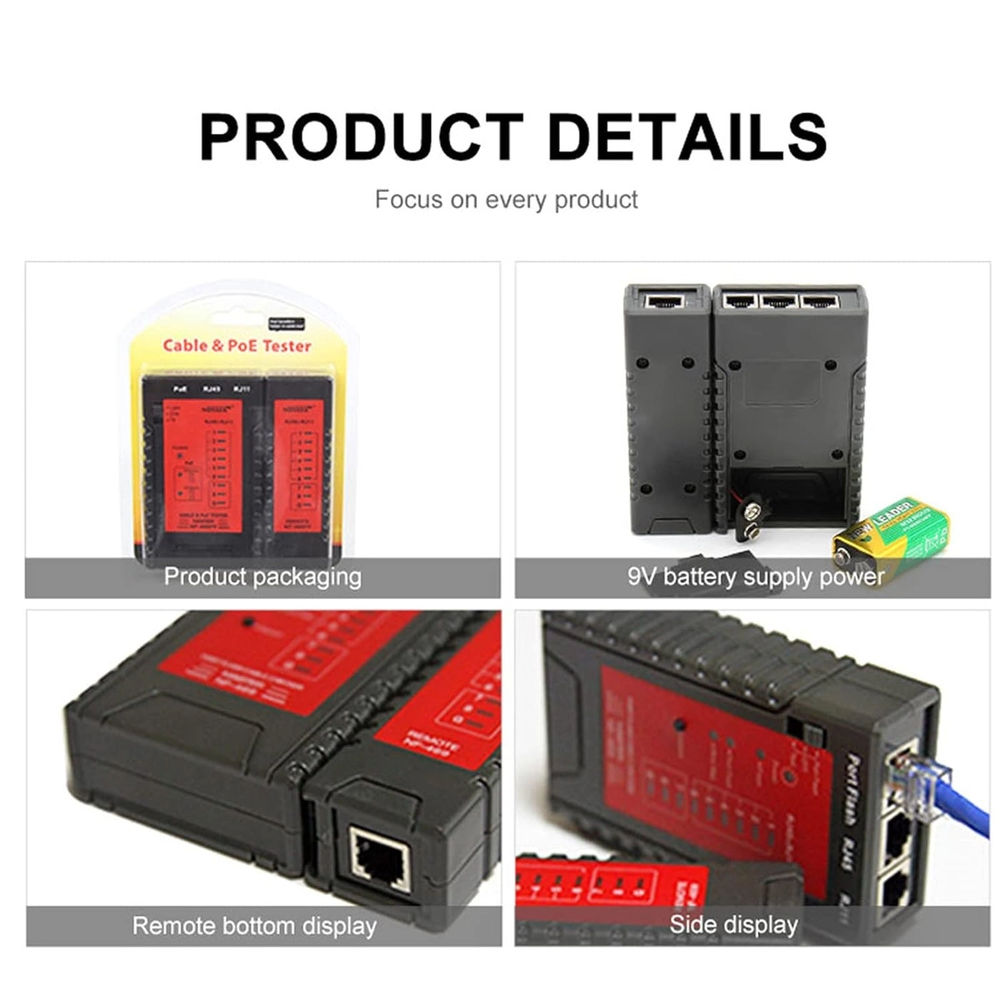 Cable Continuity Tester - RJ45 RJ11 continuity POE
