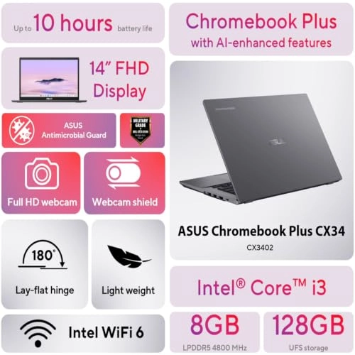 1405CTA-IS386PT Chromebook Plus CX CX1405CTA-IS386PT - 14'' Core 3 N355 8GB DDR5 256GB SSD