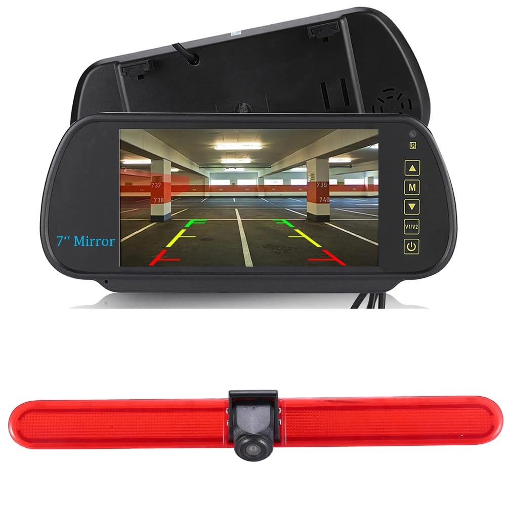Car Mirror Monitor - 7 Inches + Car Rear View Camera - Night vision 628 x 586 pixels
