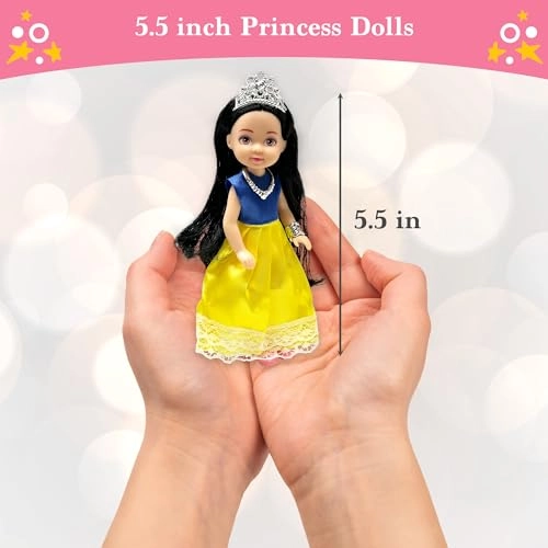 Belle of the Ball Princess Dolls - 6pc 5.5" Caucasian Ages 3+