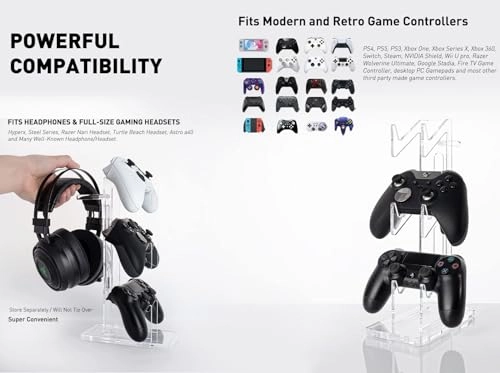 Universal 3 Tier Controller Holder and Headset Stand - PS4 PS5 Xbox ONE Switch