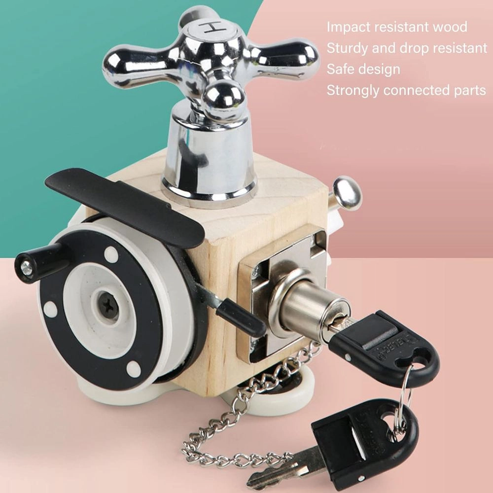 Wooden Sensory Busy Cube - Suitable for 2 years and above