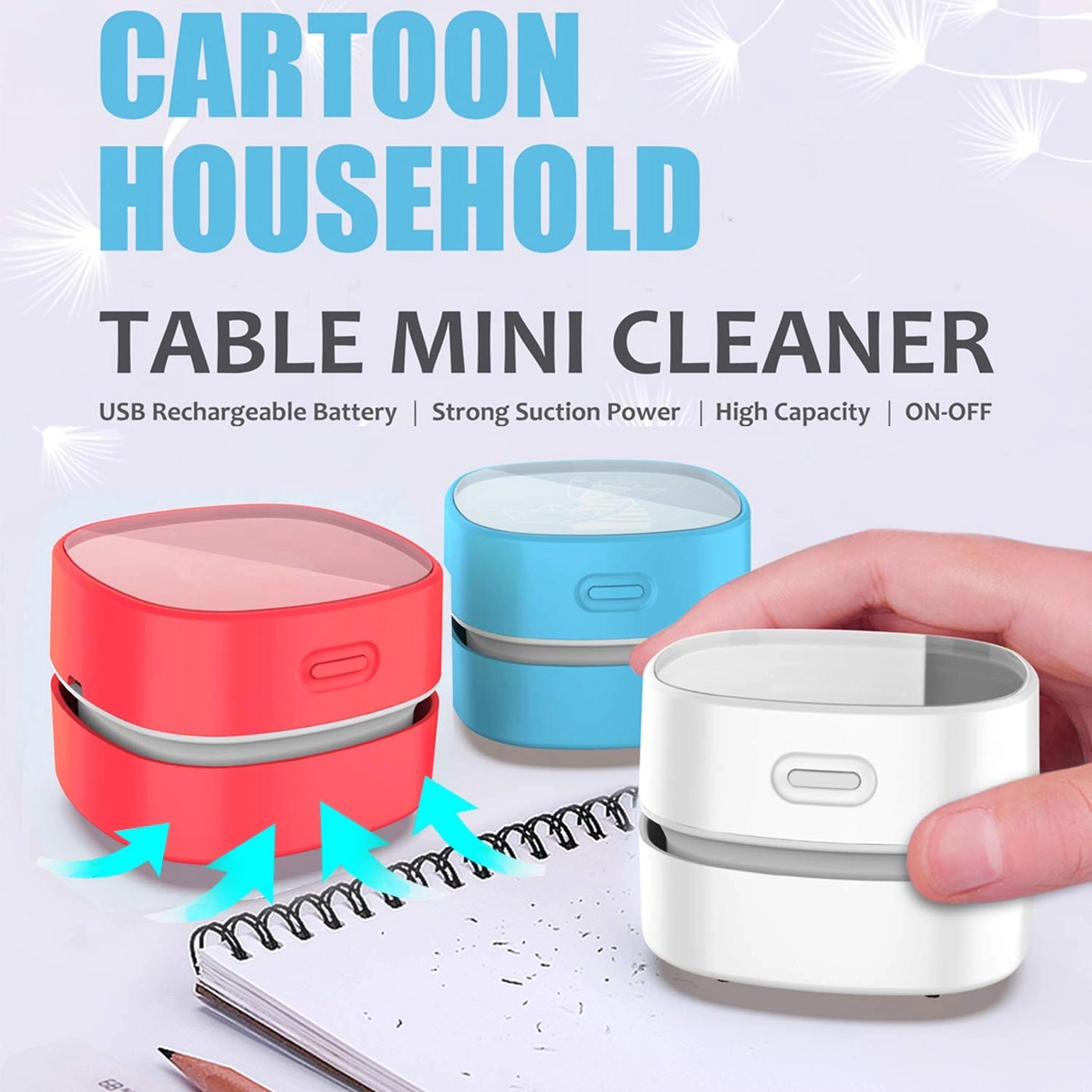 Desktop Vacuum Cleaner - Cordless 360º Rotatable 400 mins