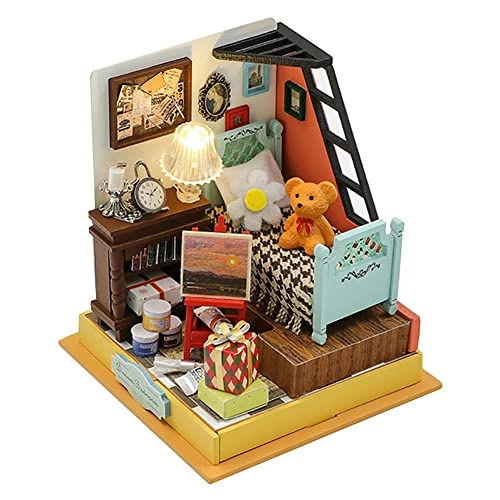 Miniature Wooden Dollhouse Furniture Kit - Creative Room 1:24