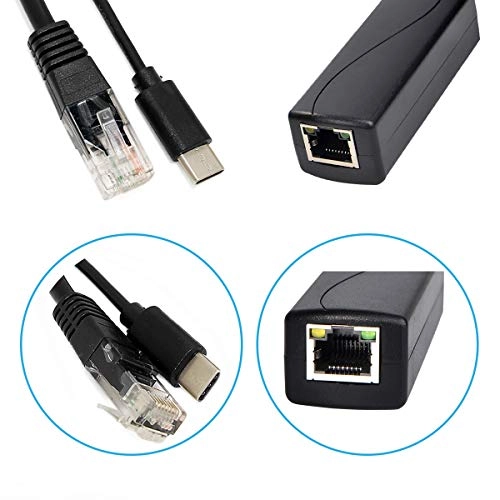 REVODATA Gigabit Type C PoE Splitter - 5V/2.4A 10/100/1000Mbps IEEE 802.3 af 1 RJ45