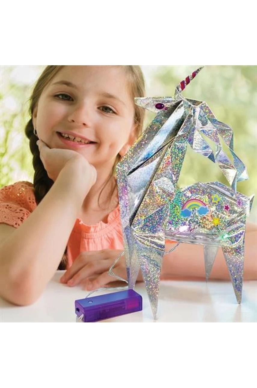 Holographic Light-Up Origami Unicorn Craft Kit 5+ years