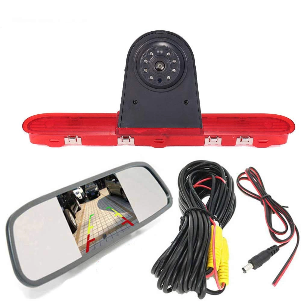 Brake Light Reversing Camera + Rear View Mirror Monitor - Night vision 628 x 586 pixels