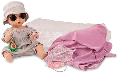 Sleepy Aquini Bath Doll - 33 cm Sleeping Eyes Avocado