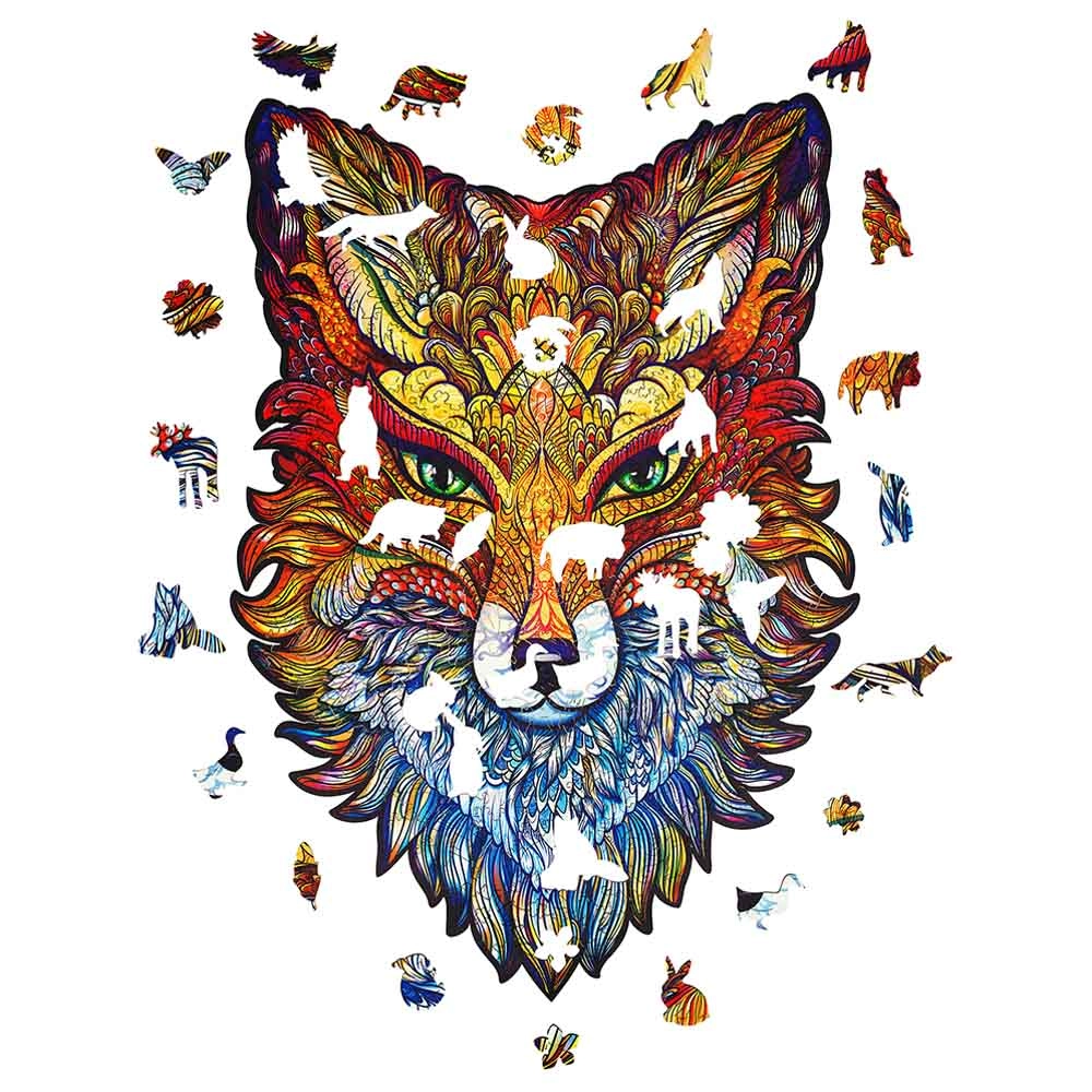Fiery Fox Wooden Puzzle (4107390-FIERY_FOX_S) - 107 pcs