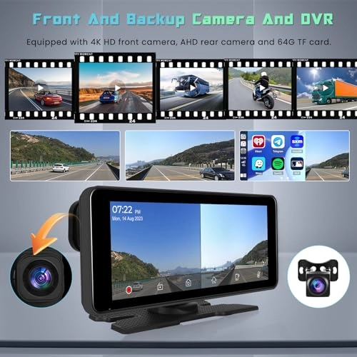 Carplay Wireless Screen Car Dashcam - 4K