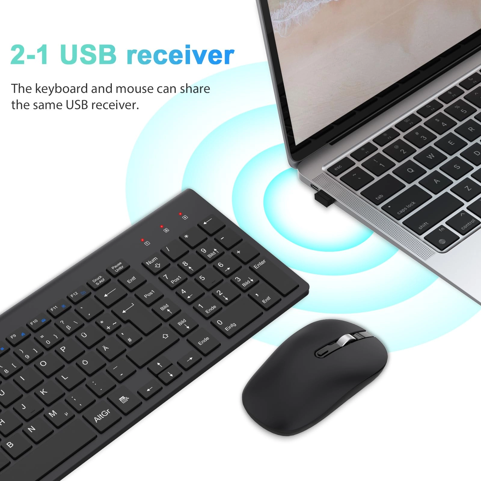 Wireless Keyboard Mouse Combo - UK Wireless