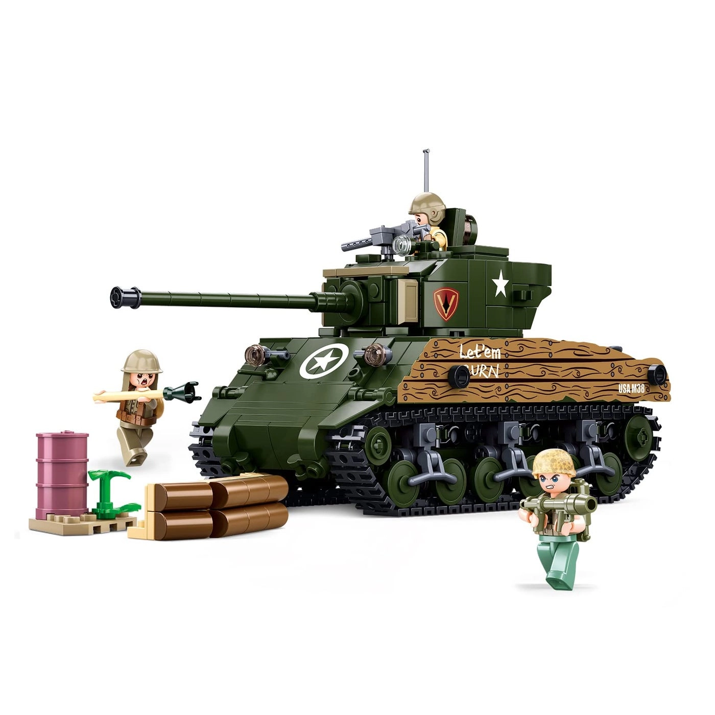 Sluban Medium Tank M4A3 - WWII 715 pcs