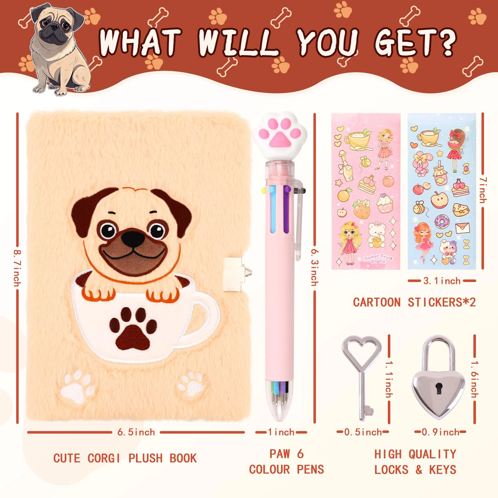 French bulldog Diary Gift Set